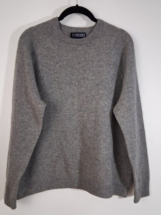 Vintage LANDS' END Lambswool Cashmere Sweater L - Picture 1 of 7